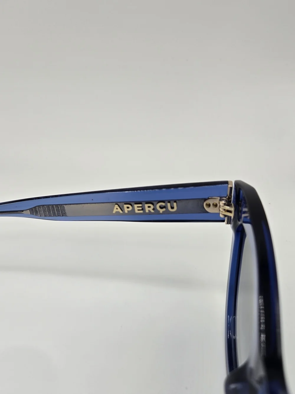 Aperçu sunglasses featuring a bold acetate frame and gold tone branding